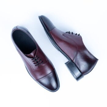 +7/+9 cm Boy Uzatan Gizli Topuklu El Yapımı Bordo Renk Oxford Model Ayakkabı Damatlık Kundura