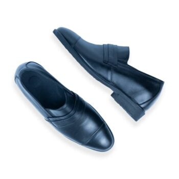 +7/+9 cm Boy Uzatan El Yapımı Loafer Model Siyah Erkek Ayakkabı Gizli Topuklu Kundura