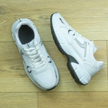 +7 cm Boy Uzatan Gizli Topuklu File Detaylı Kadın Spor Ayakkabı, Sneaker